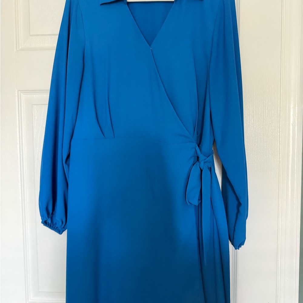 Halogen Vibrant Blue Long Sleeve Dress